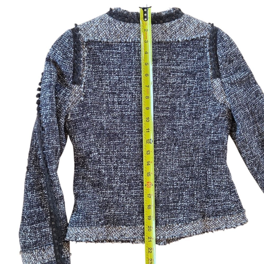 Rebecca Taylor Gray Boucle Tweed Blazer Jacket - Picture 13 of 16
